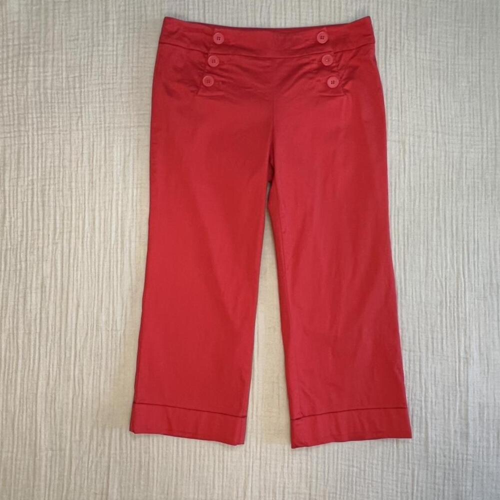 New York & Company red stretch cropped pants